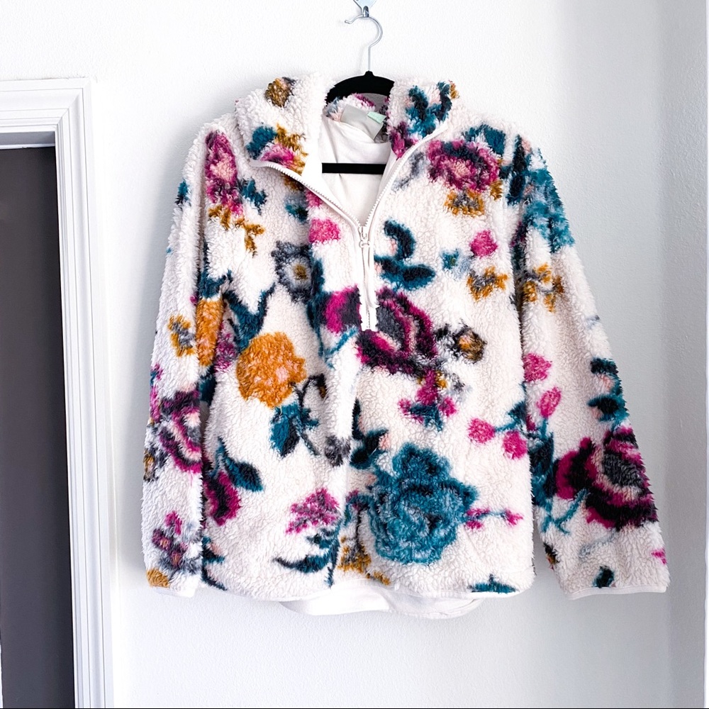 ANTHROPOLOGIE SATURDAY SUNDAY FLORAL SHERPA